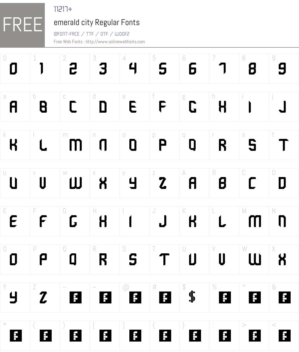 emerald city Font Screenshots