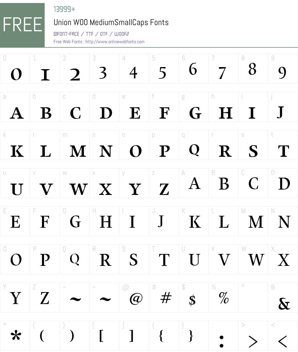 Union Font Screenshots