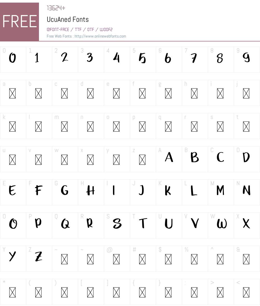 UcuAned Font Screenshots
