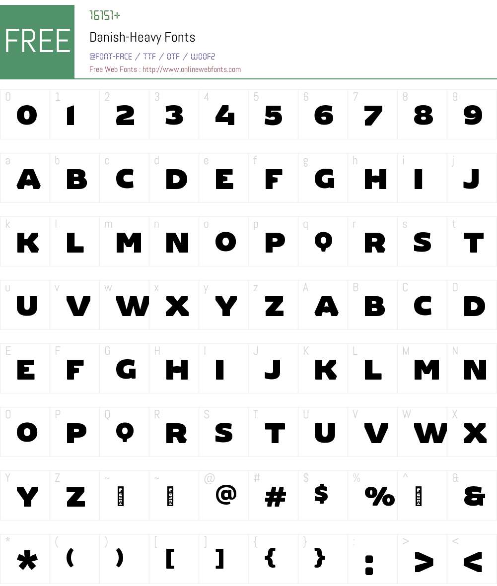 Danish Heavy Font Screenshots
