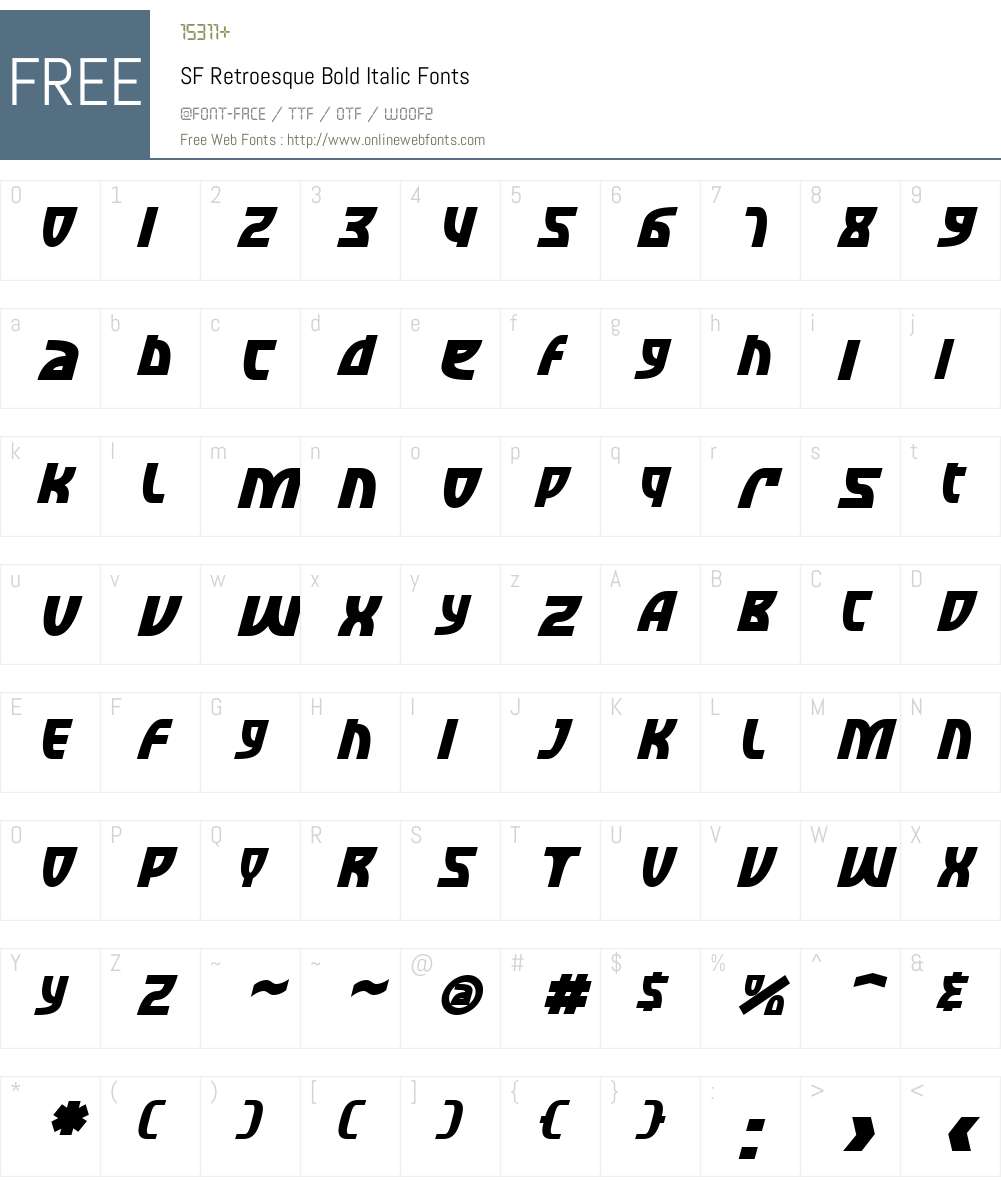 SF Retroesque Font Screenshots