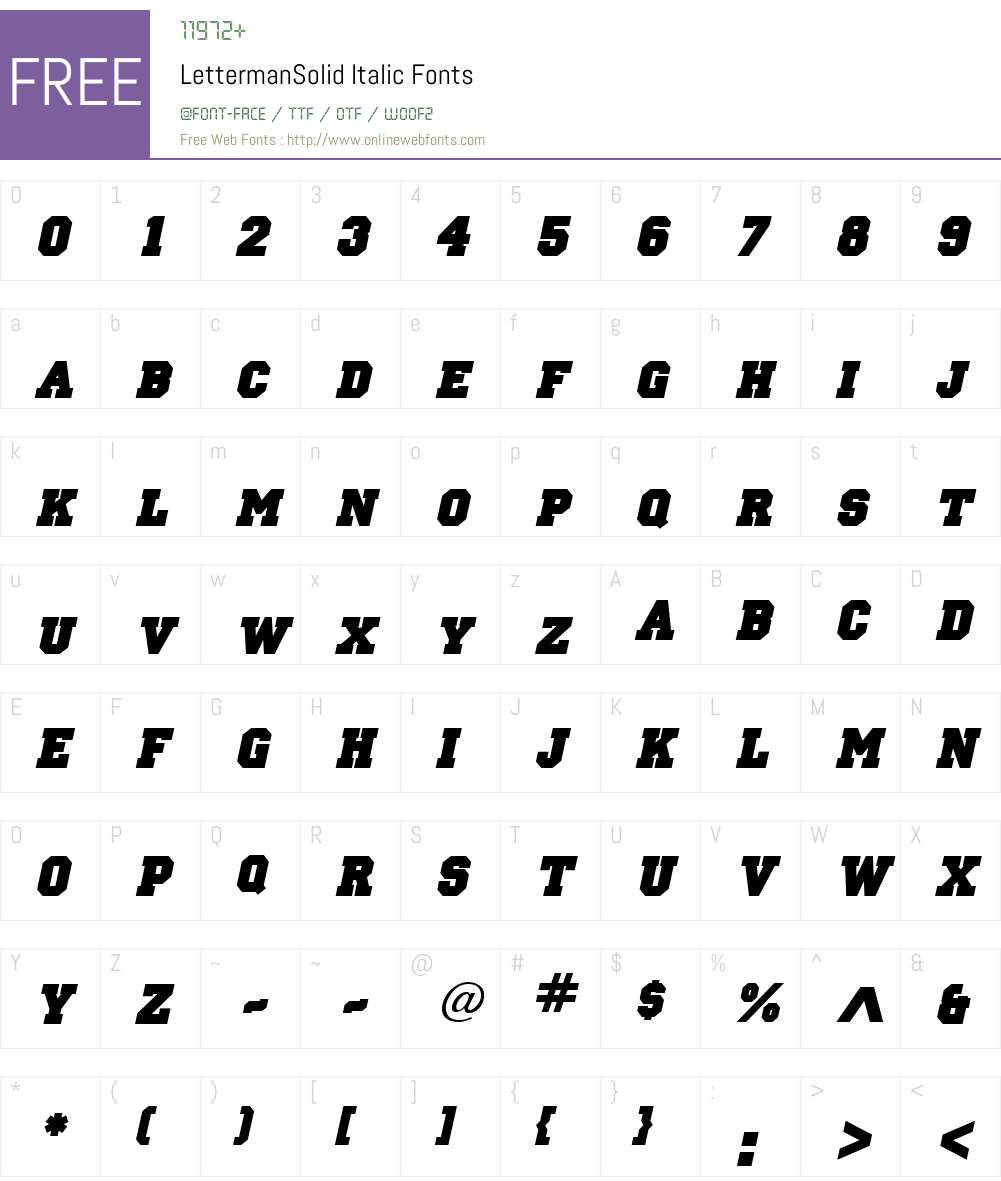 LettermanSolid Font Screenshots