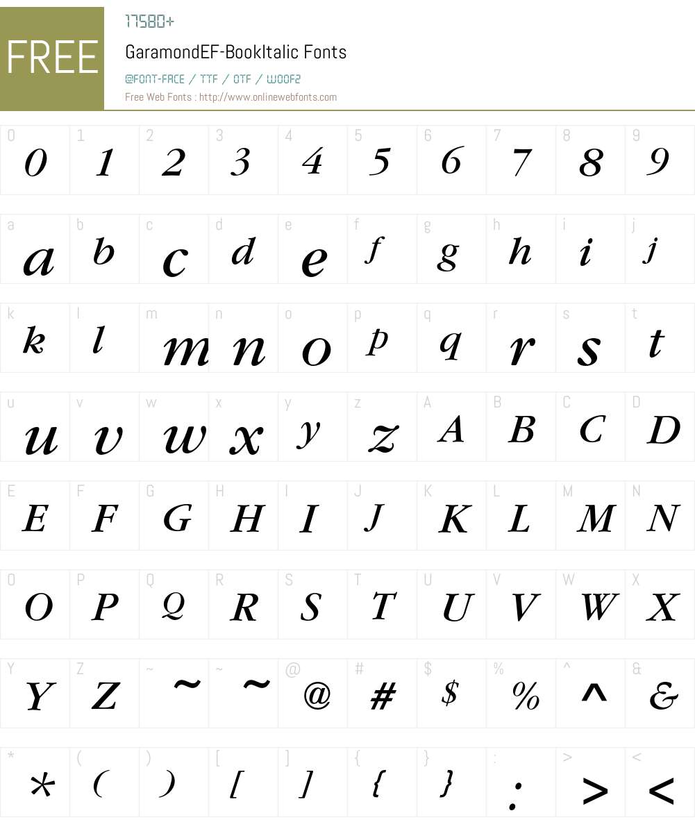 GaramondEF Font Screenshots