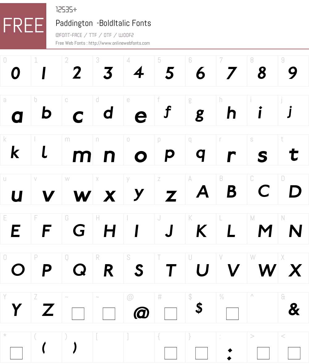 Paddington Font Screenshots