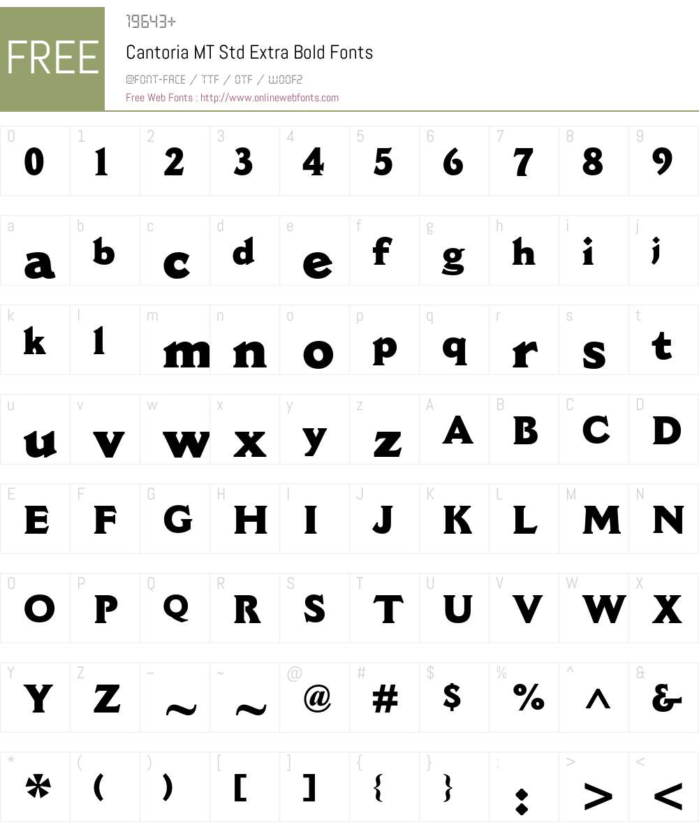 Cantoria MT Std Font Screenshots