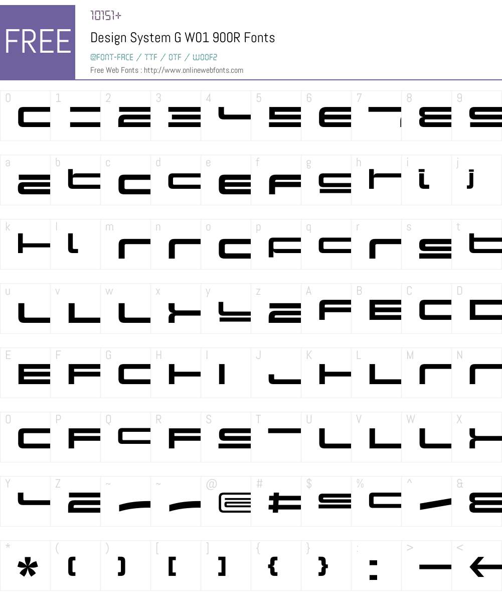 DesignSystemGW01-900R Font Screenshots