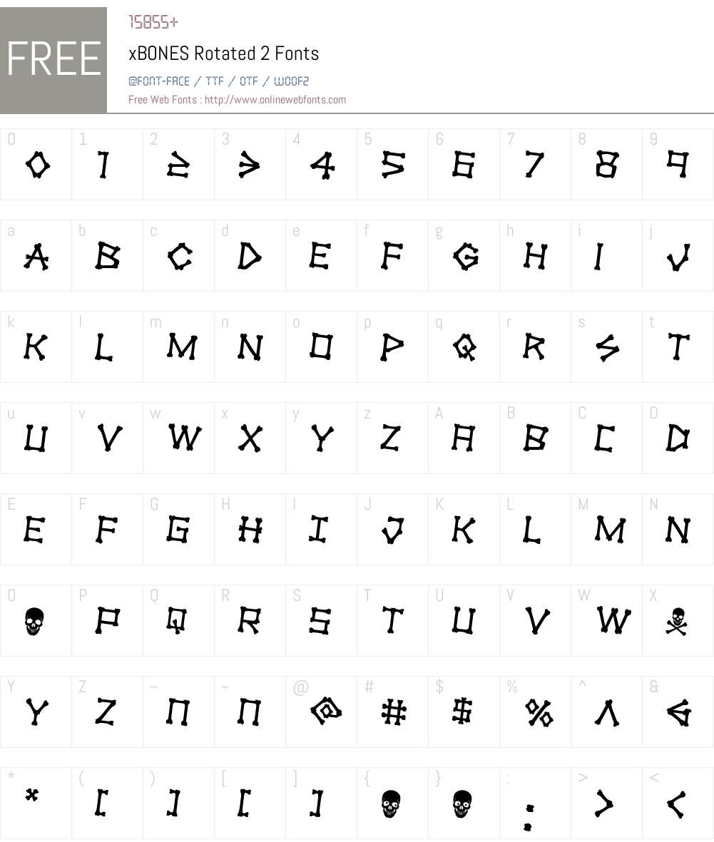 xBONES Rotated 2 Font Screenshots