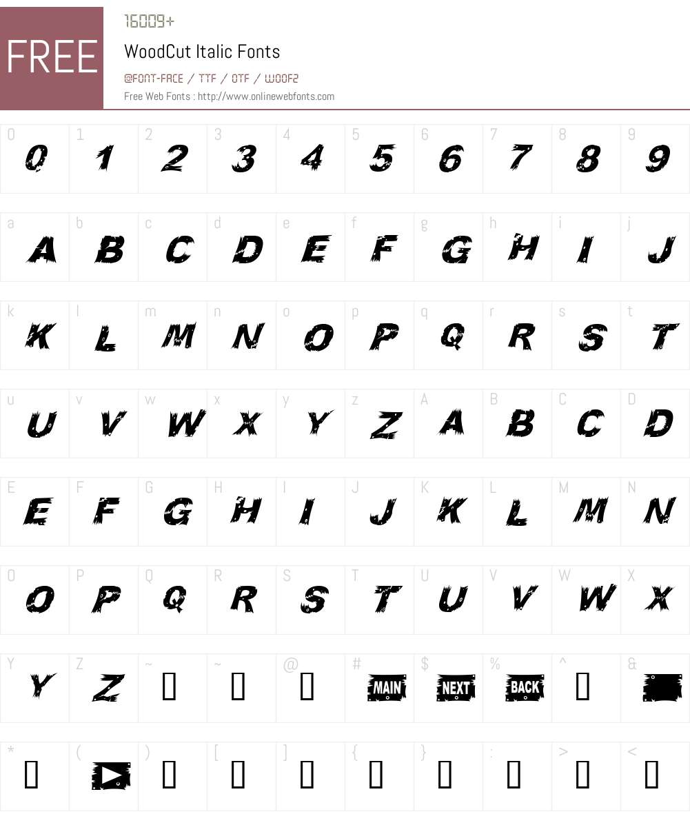 WoodCut Font Screenshots