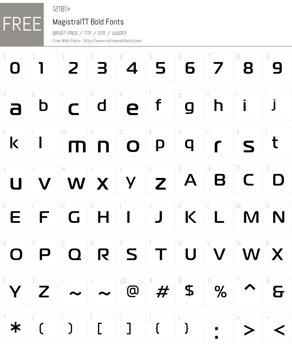 MagistralTT Font Screenshots