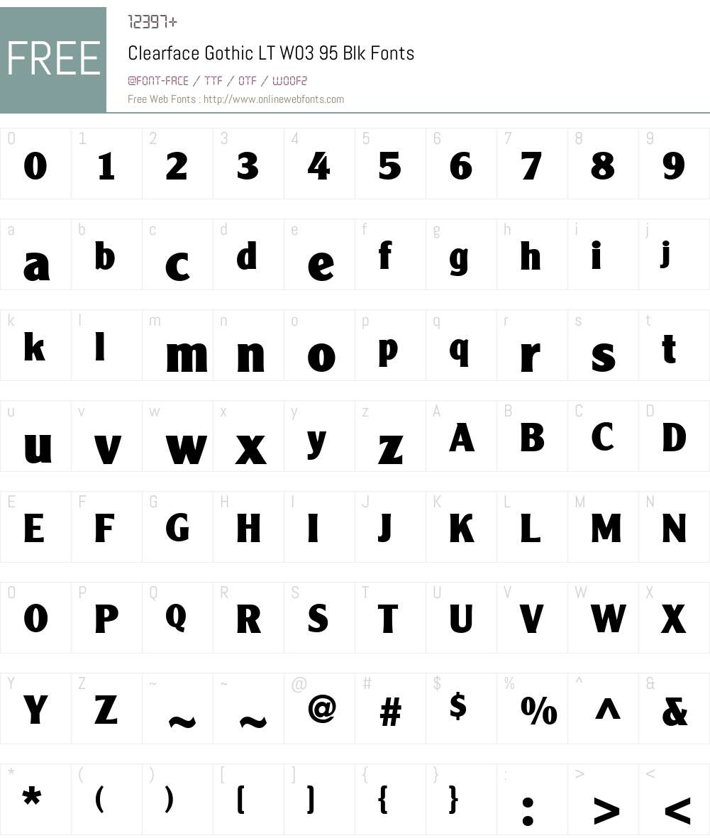 Clearface Gothic Font Screenshots