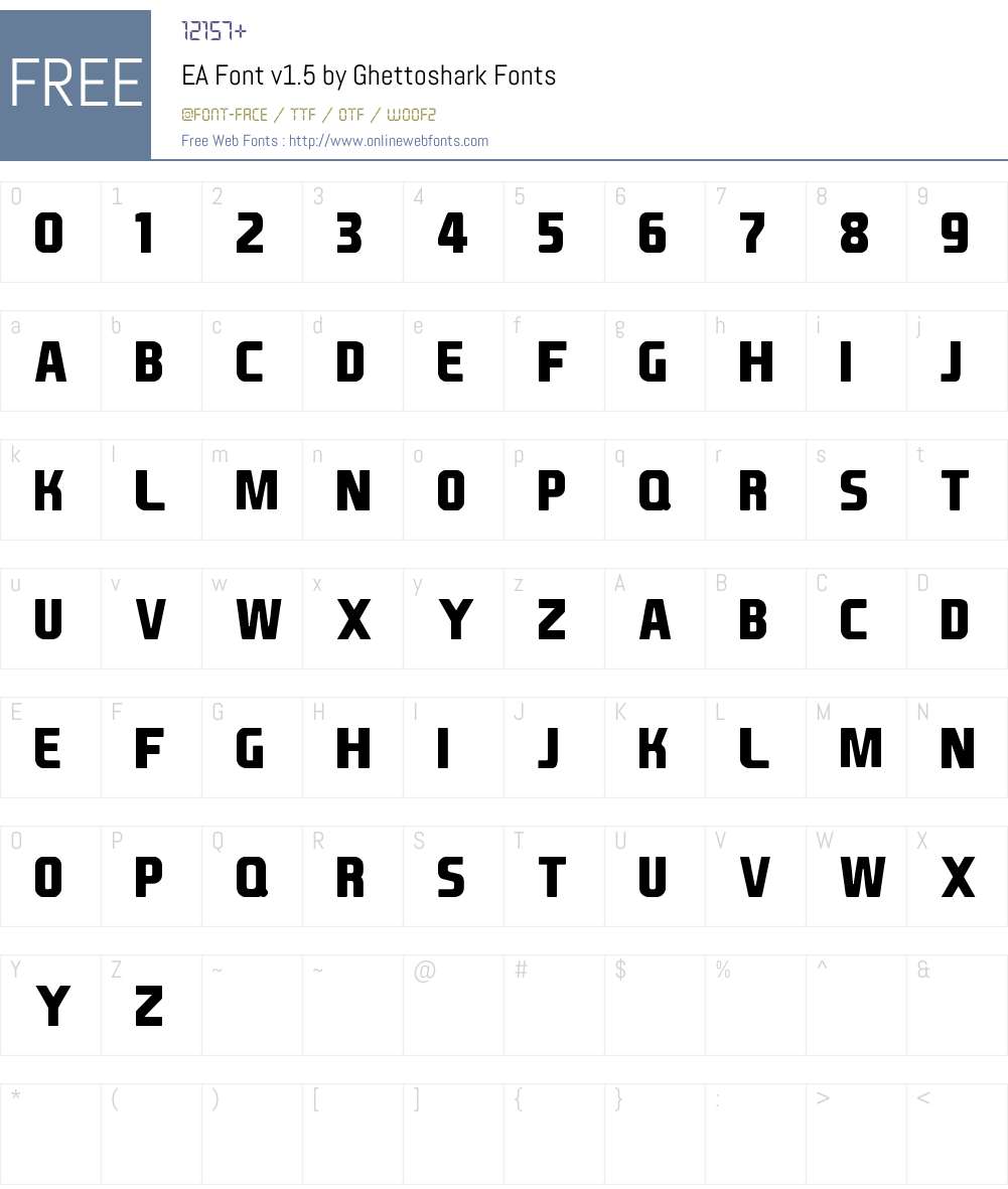 EA Font v1.5 by Ghettoshark Font Screenshots