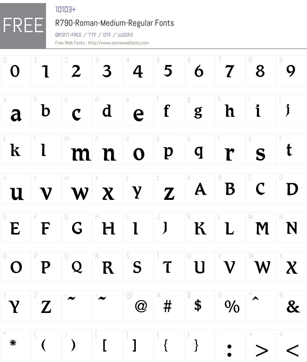 R790-Roman-Medium Font Screenshots