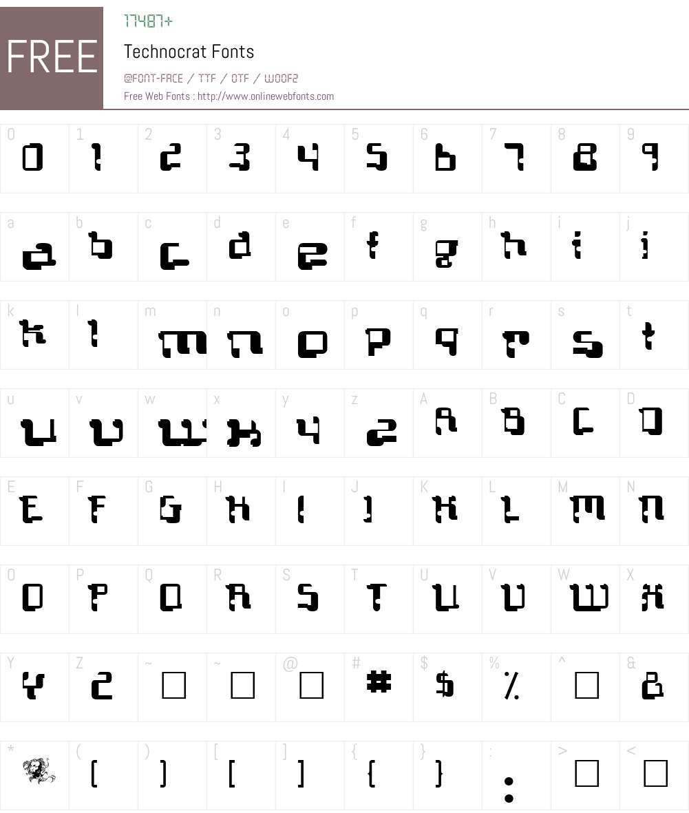 Technocrat Font Screenshots