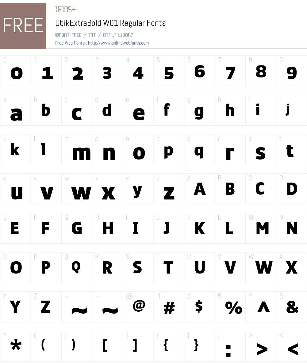 UbikExtraBoldW01-Regular Font Screenshots