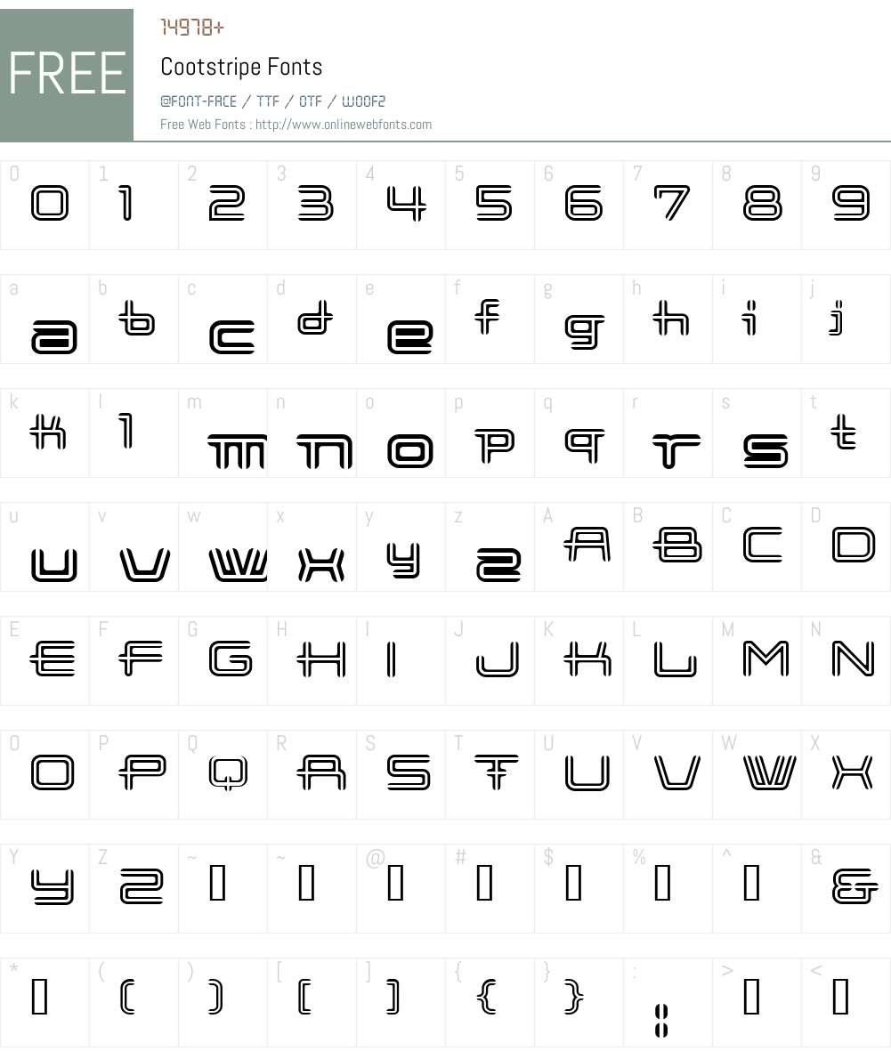 Cootstripe Font Screenshots
