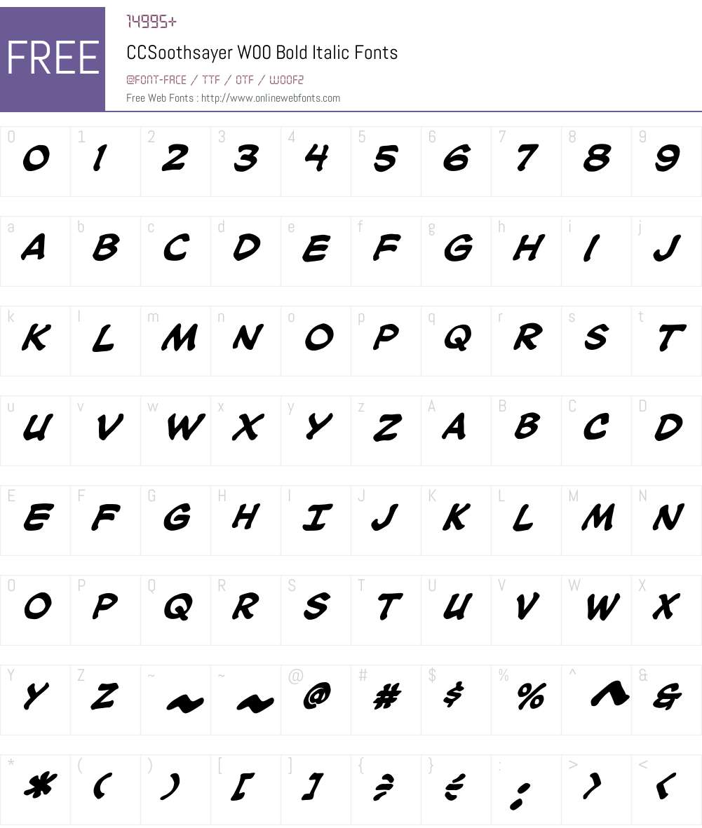 CCSoothsayerW00-BoldItalic Font Screenshots