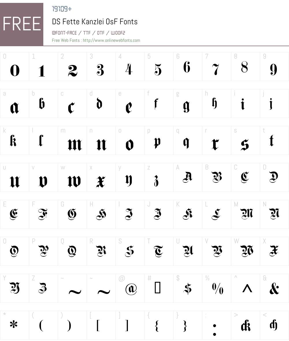 DS Fette Kanzlei OsF Font Screenshots