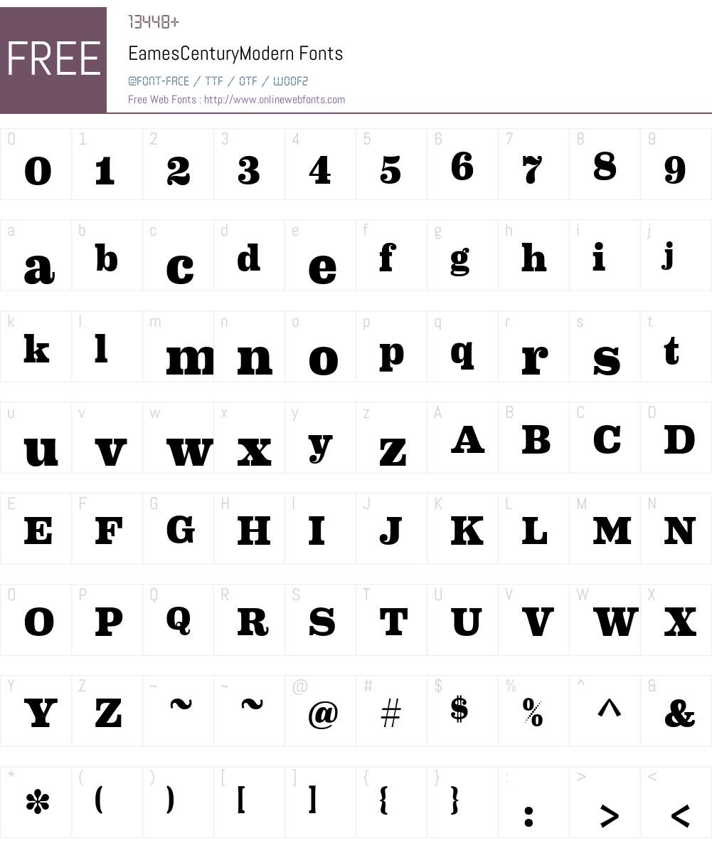 EamesCenturyModern Font Screenshots