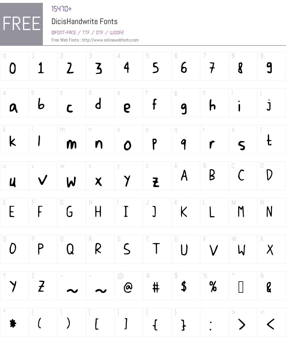 DicisHandwrite Font Screenshots