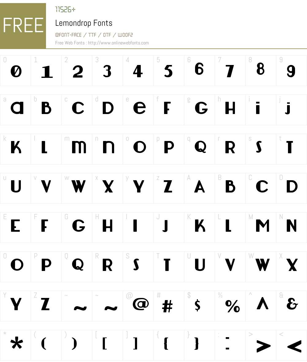 Lemondrop Font Screenshots