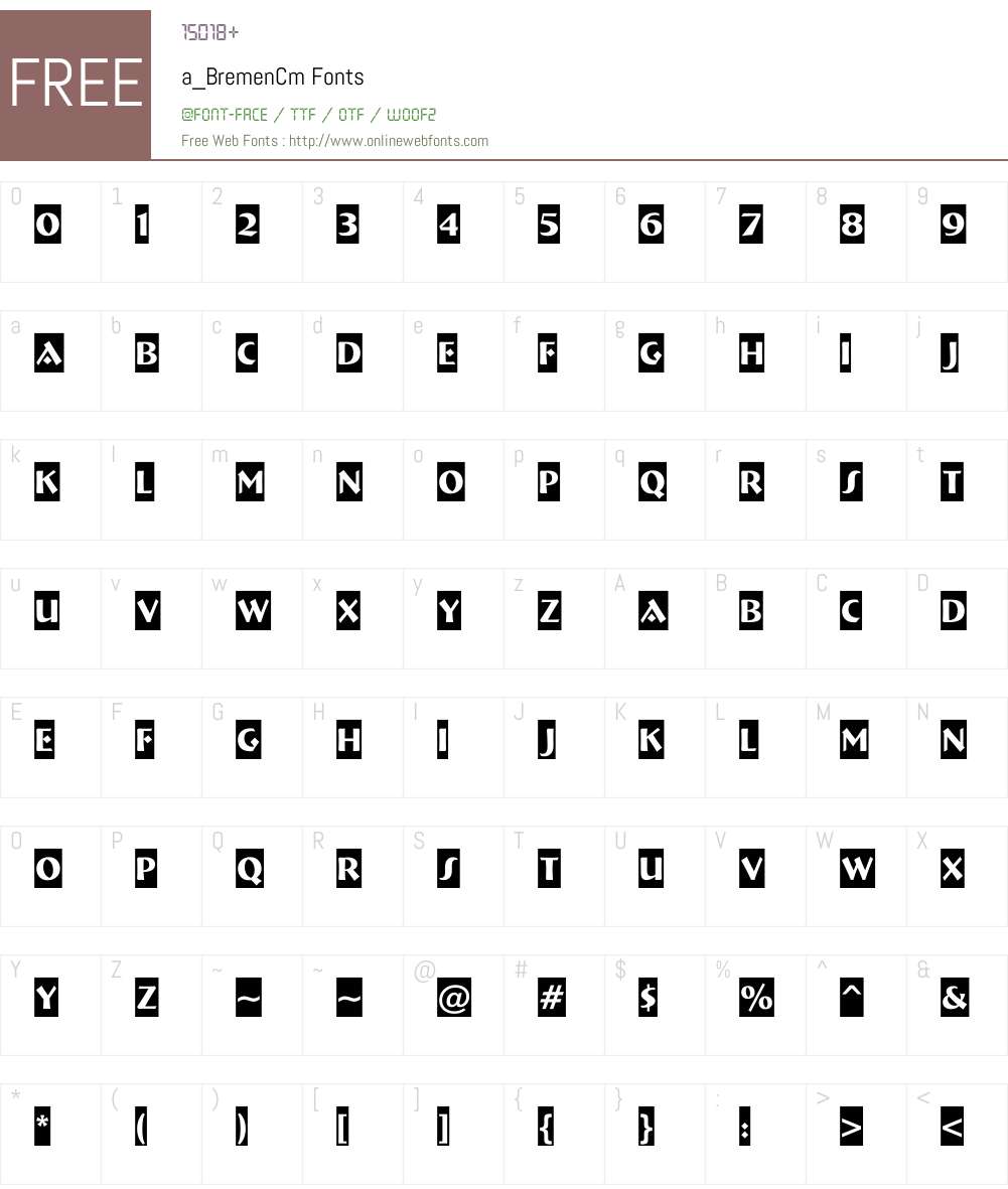 a_BremenCm Font Screenshots