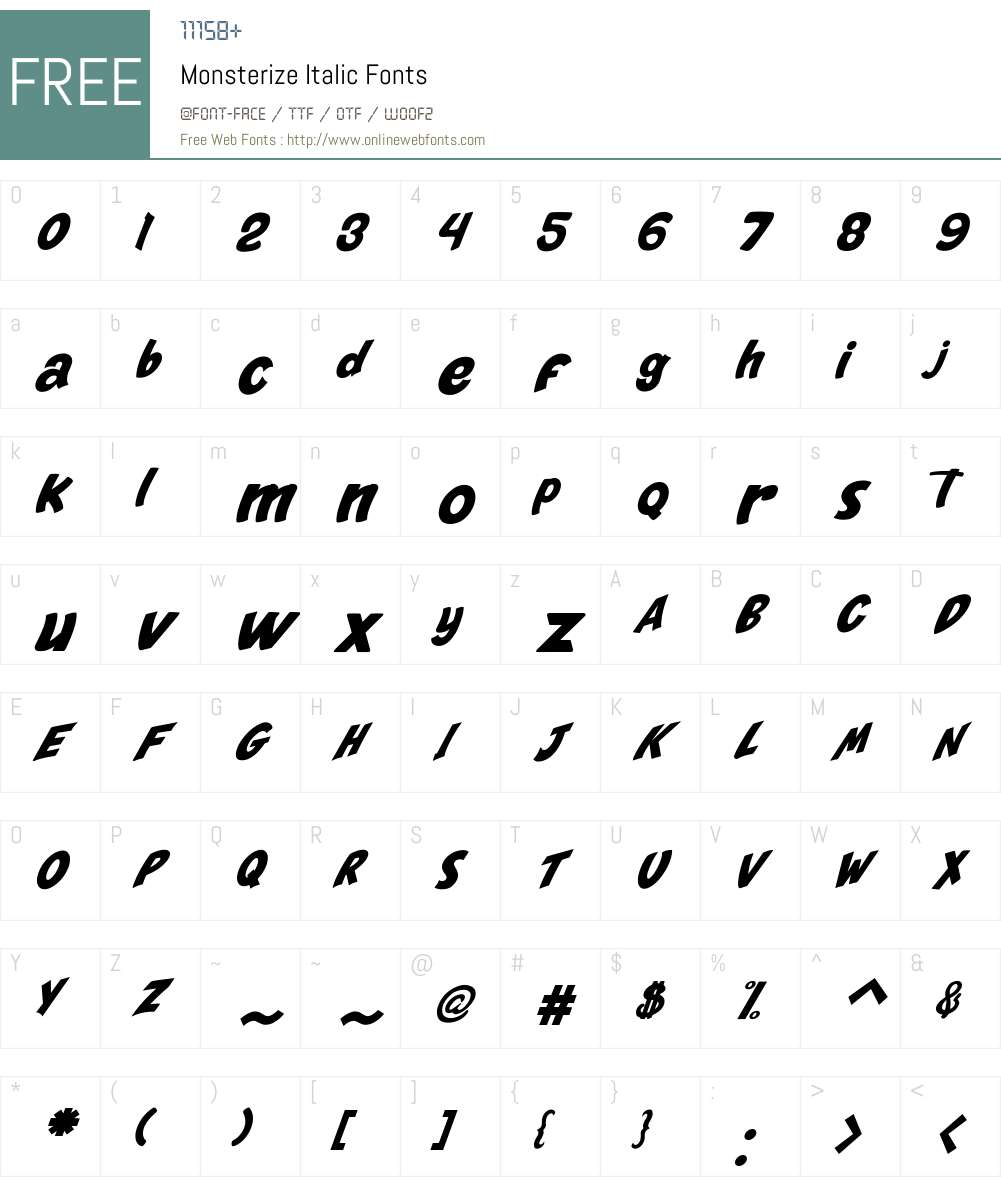 Monsterize Font Screenshots