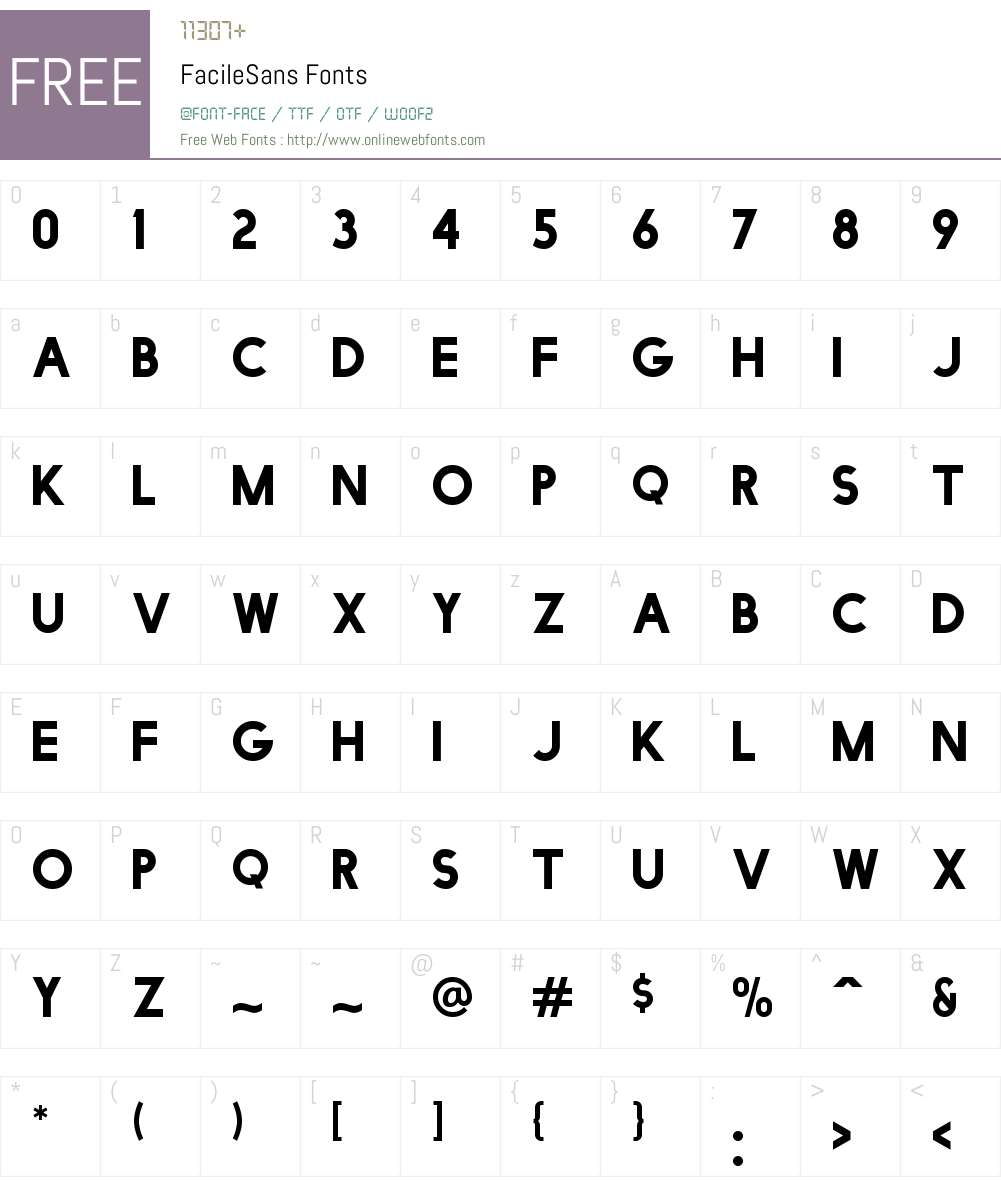Facile Sans Font Screenshots