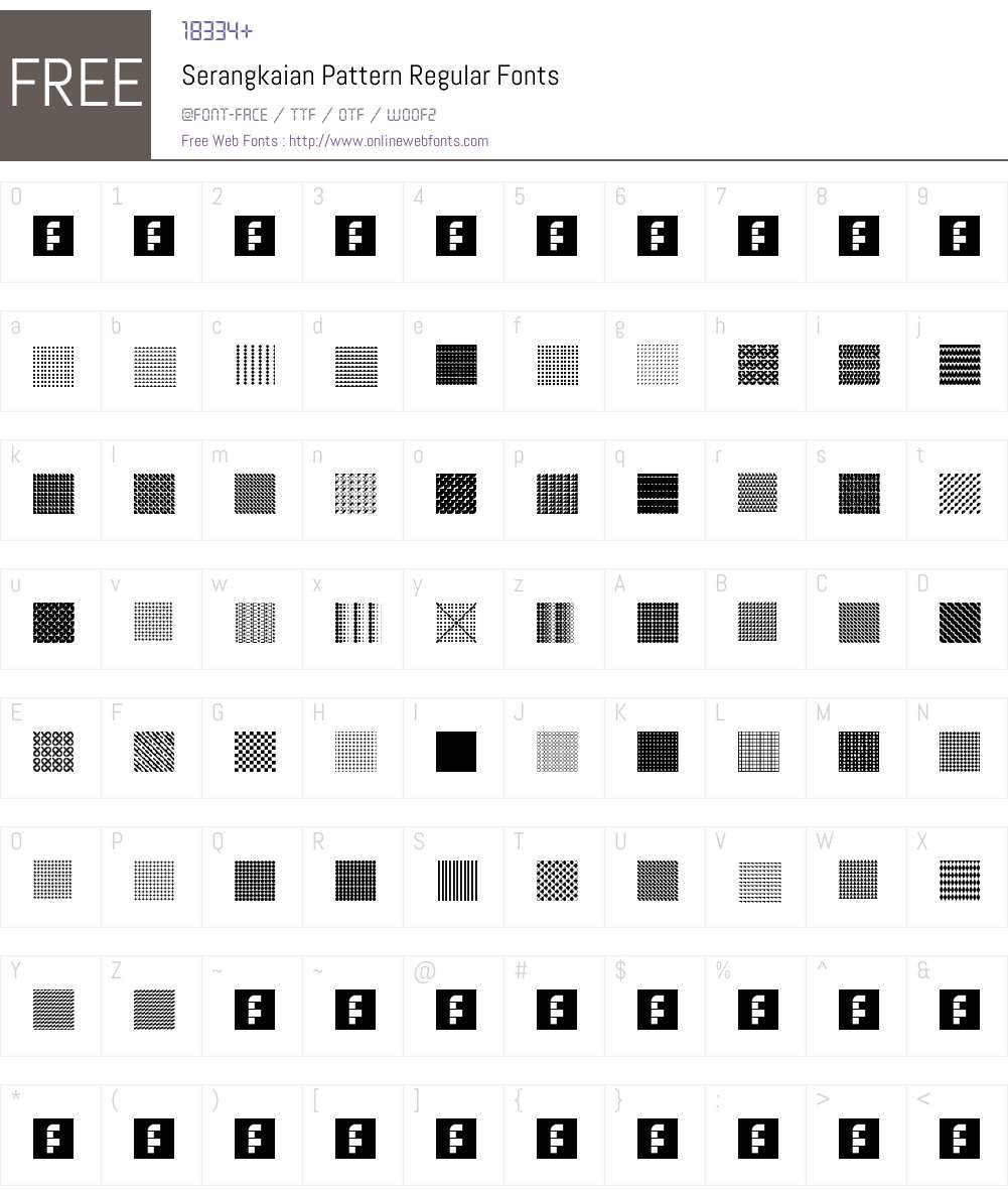 Serangkaian Pattern Font Screenshots