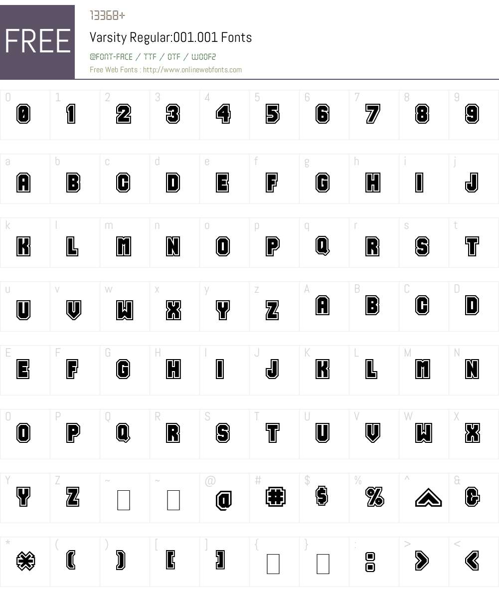 Varsity Font Screenshots