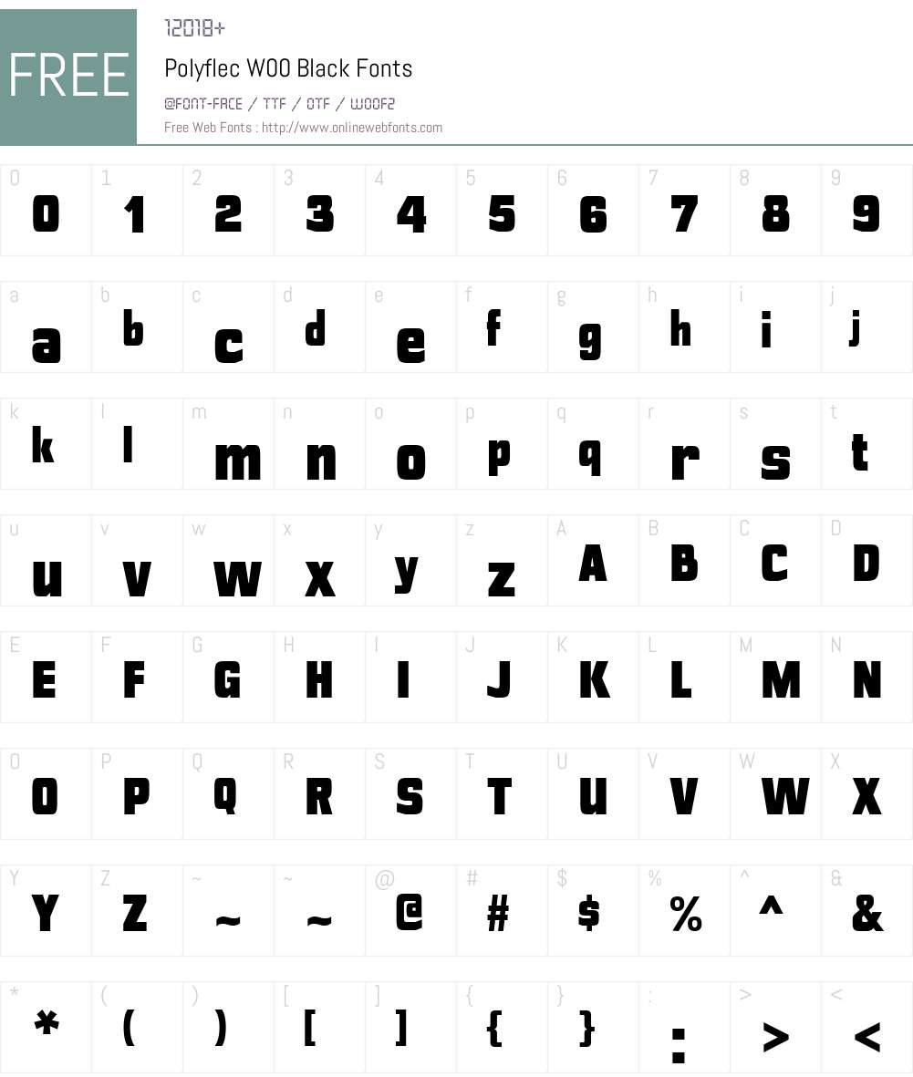 PolyflecW00-Black Font Screenshots