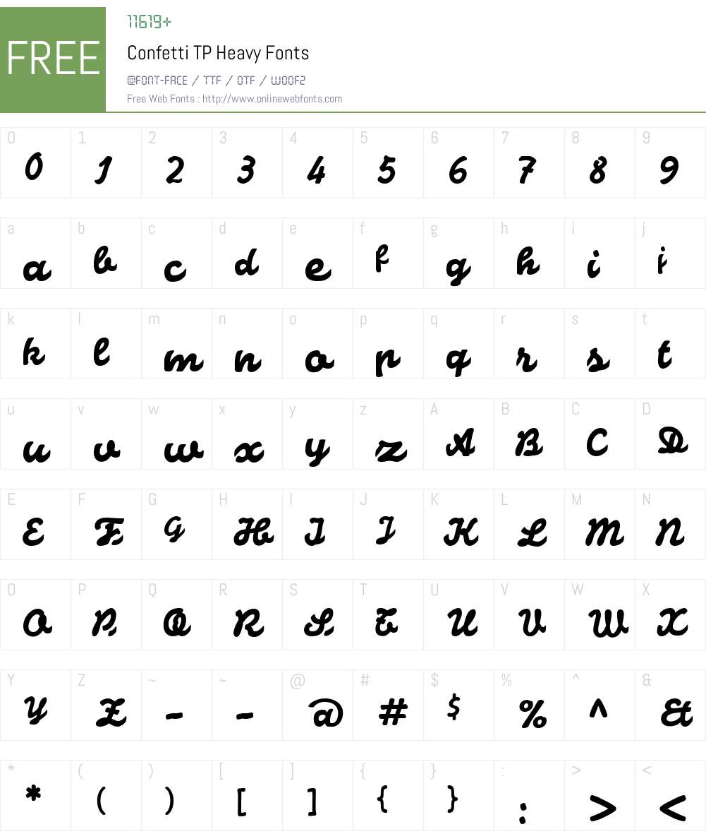 ConfettiTPHeavy Font Screenshots
