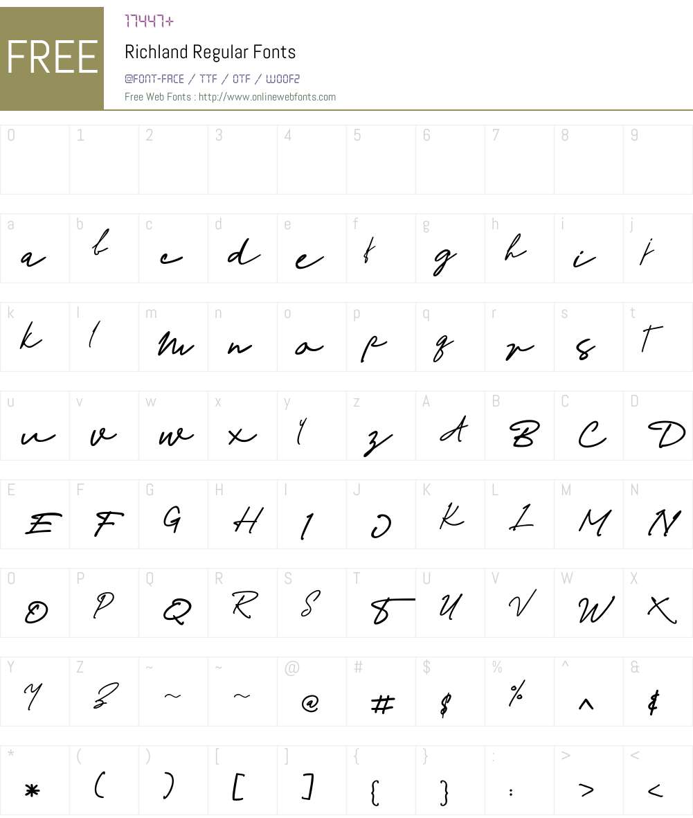 Richland Font Screenshots