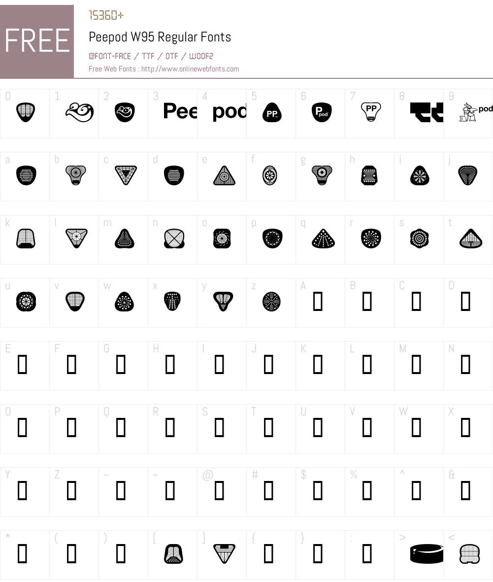 Peepod Font Screenshots