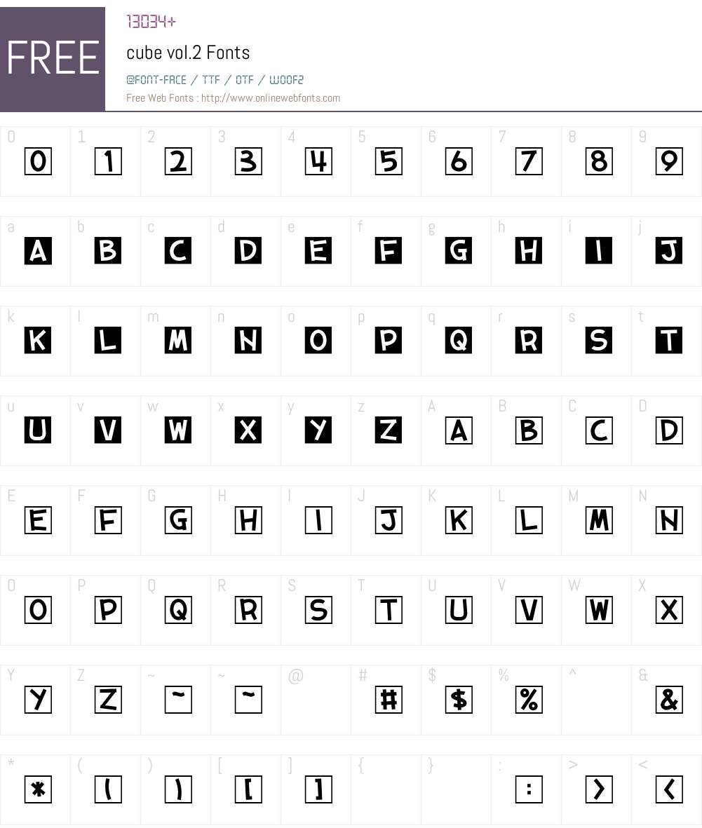 cube vol.2 Font Screenshots