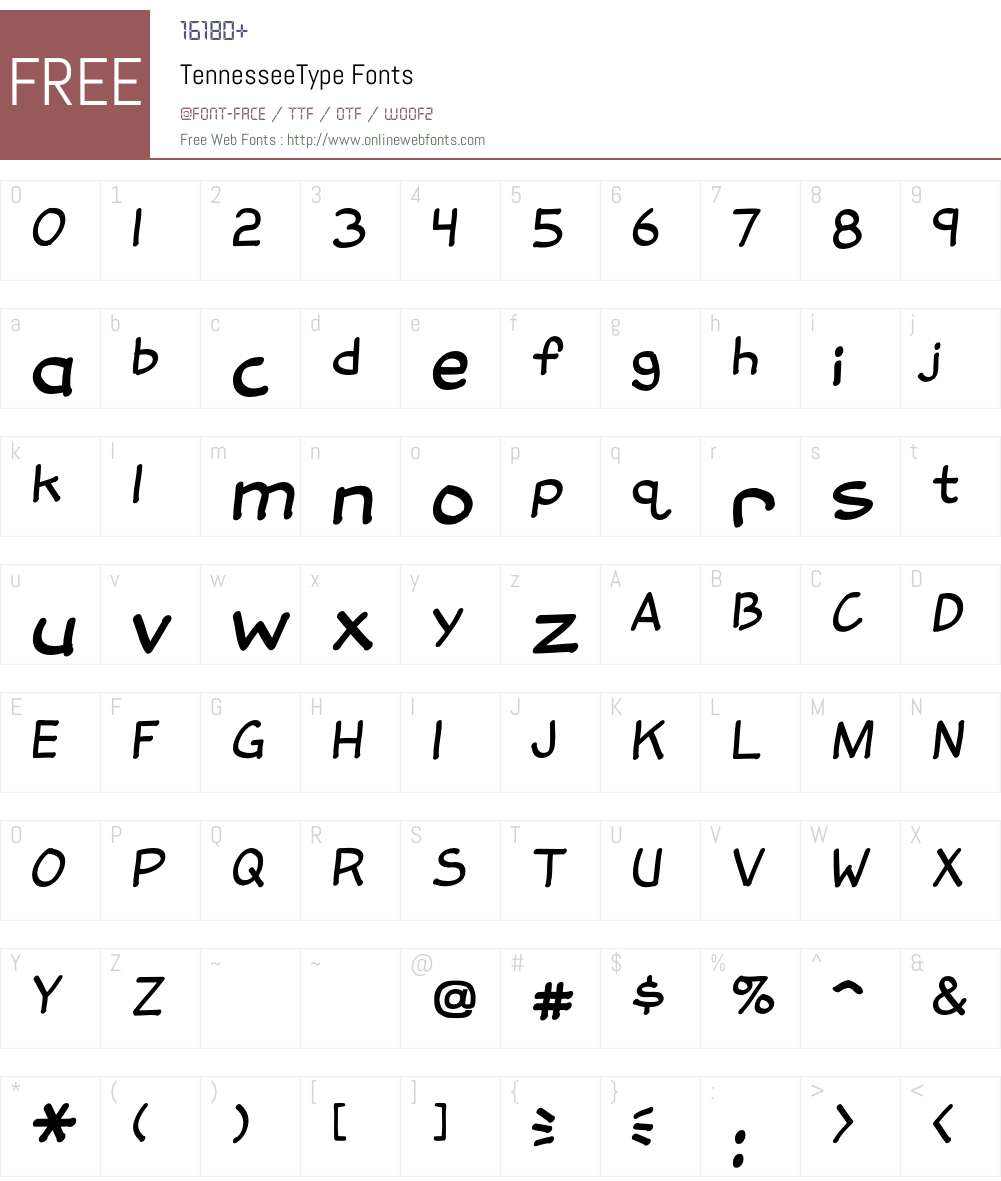 TennesseeType Font Screenshots