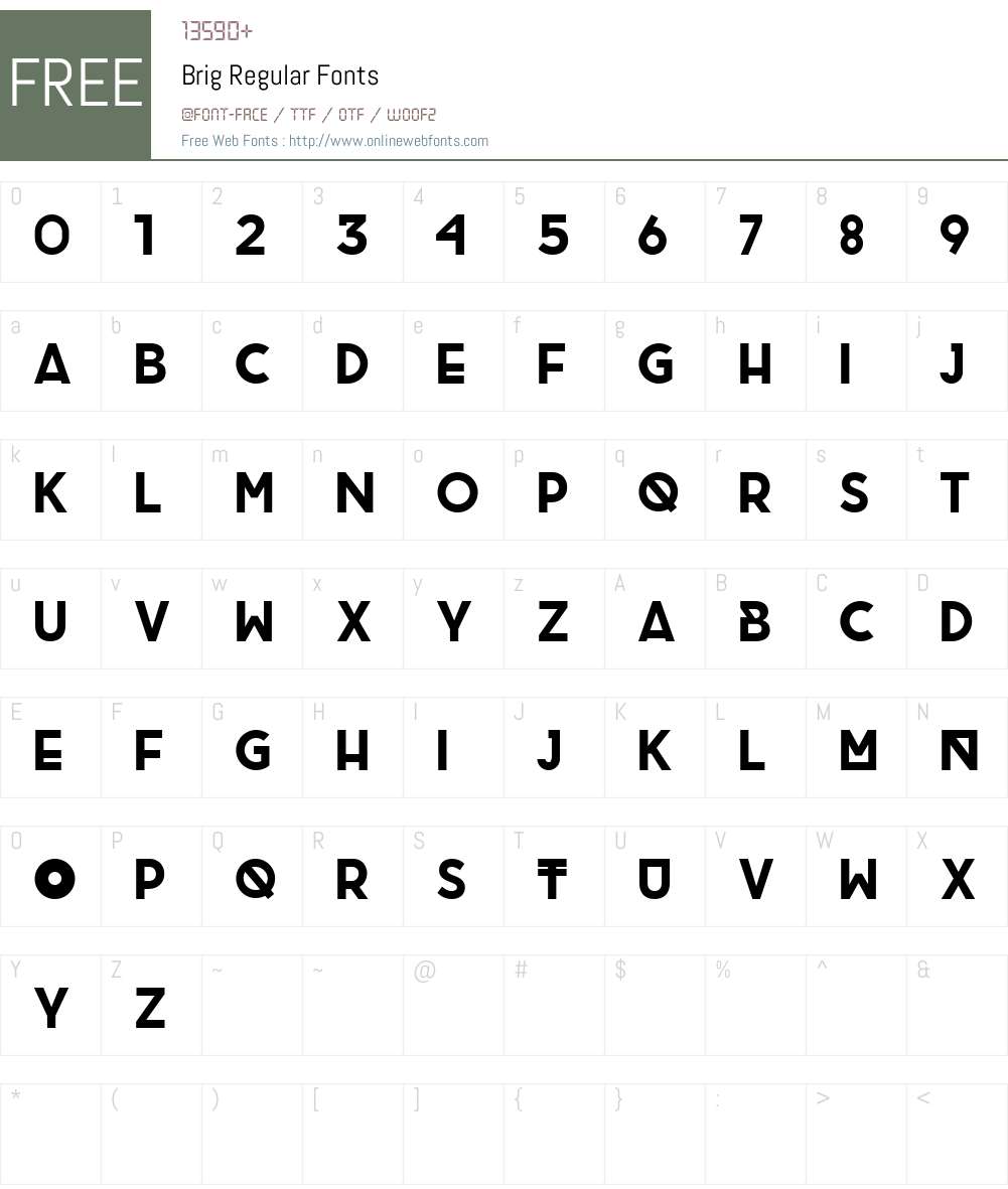 Brig Font Screenshots