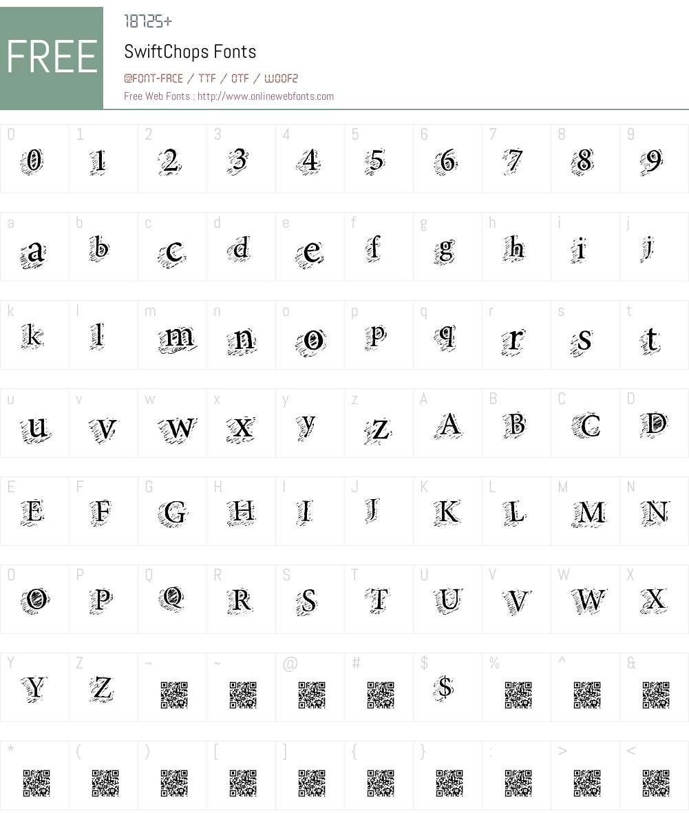 SwiftChops Font Screenshots