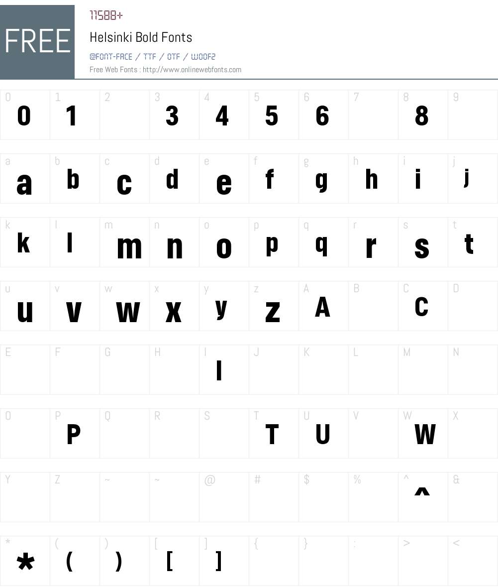 Helsinki-Bold Font Screenshots