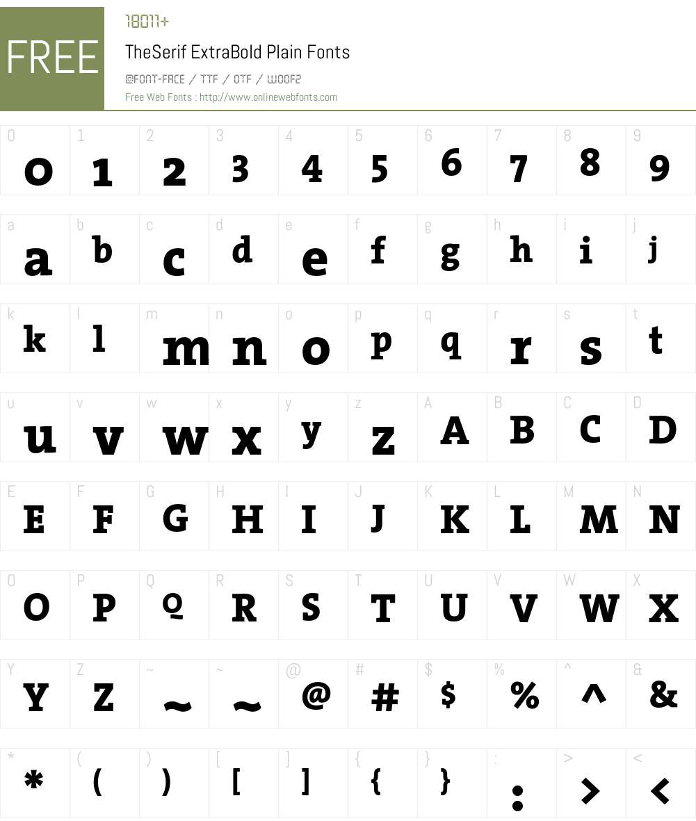 The Serif Extra Bold- Font Screenshots