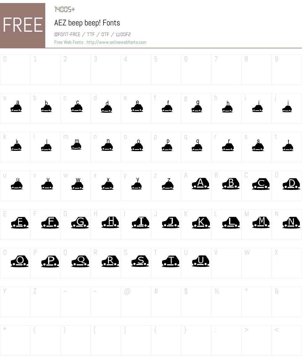AEZ beep beep! Font Screenshots