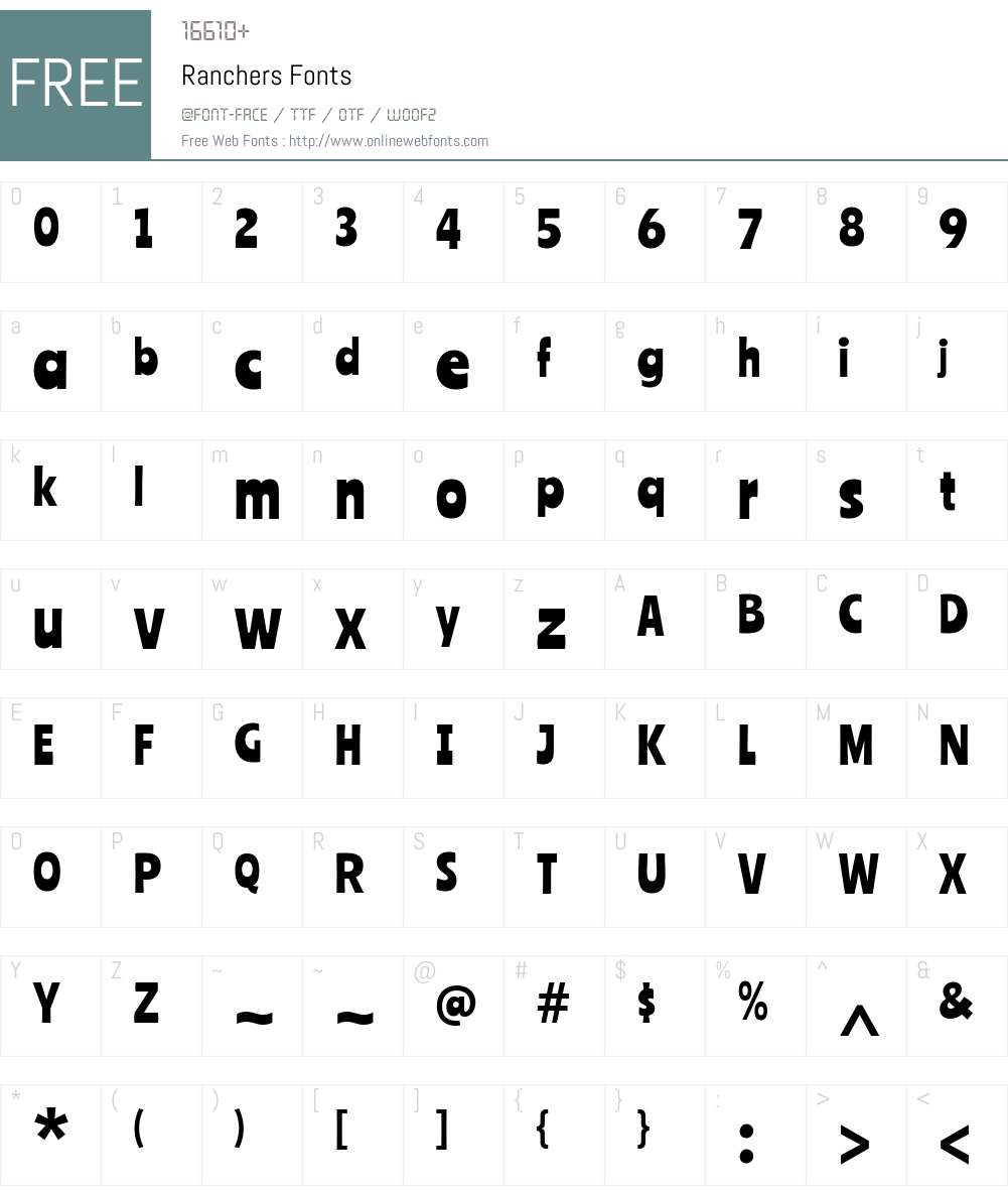 Ranchers Font Screenshots