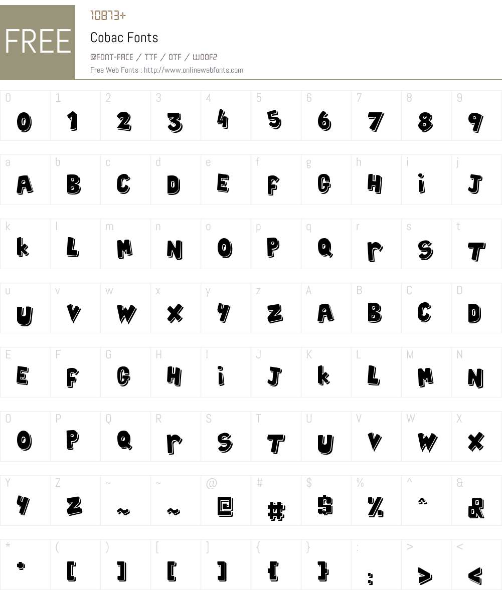 Cobac Font Screenshots