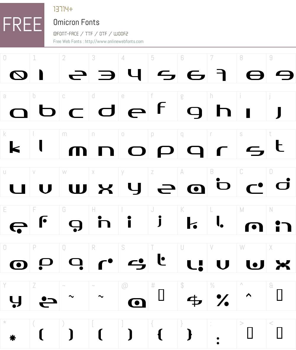 Omicron Font Screenshots