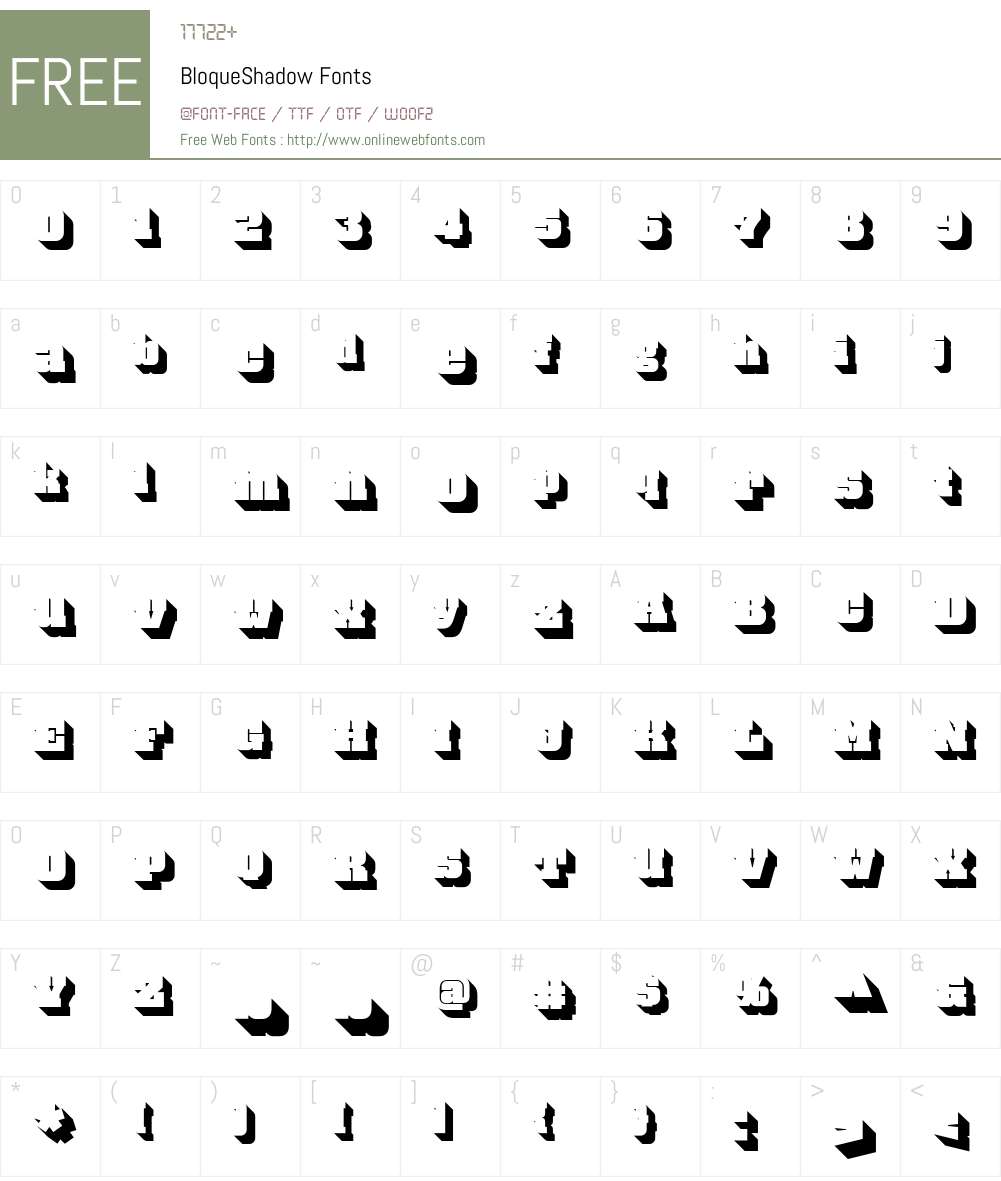 BloqueShadow Font Screenshots