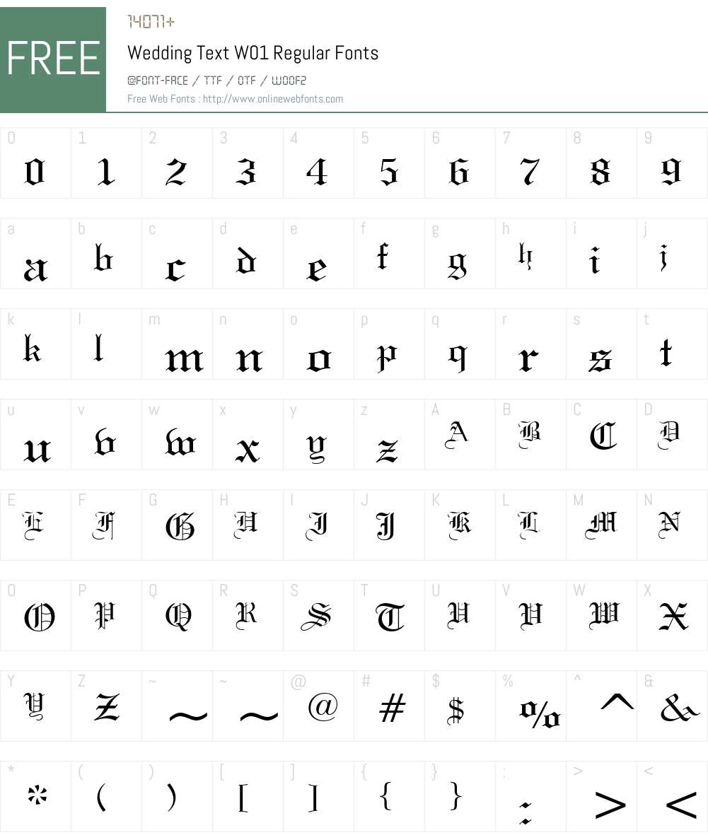WeddingTextW01-Regular Font Screenshots