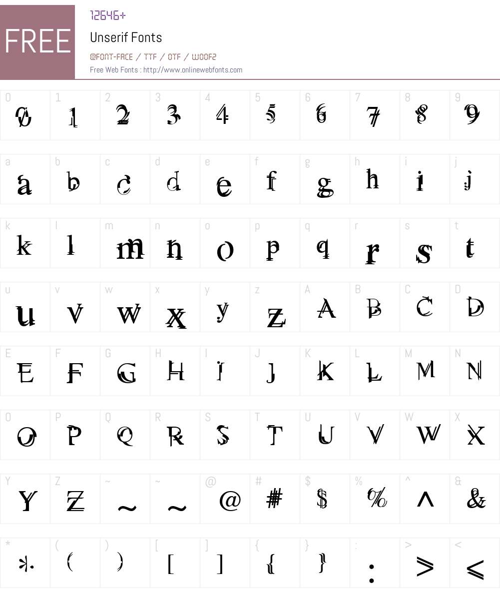 Unserif Font Screenshots