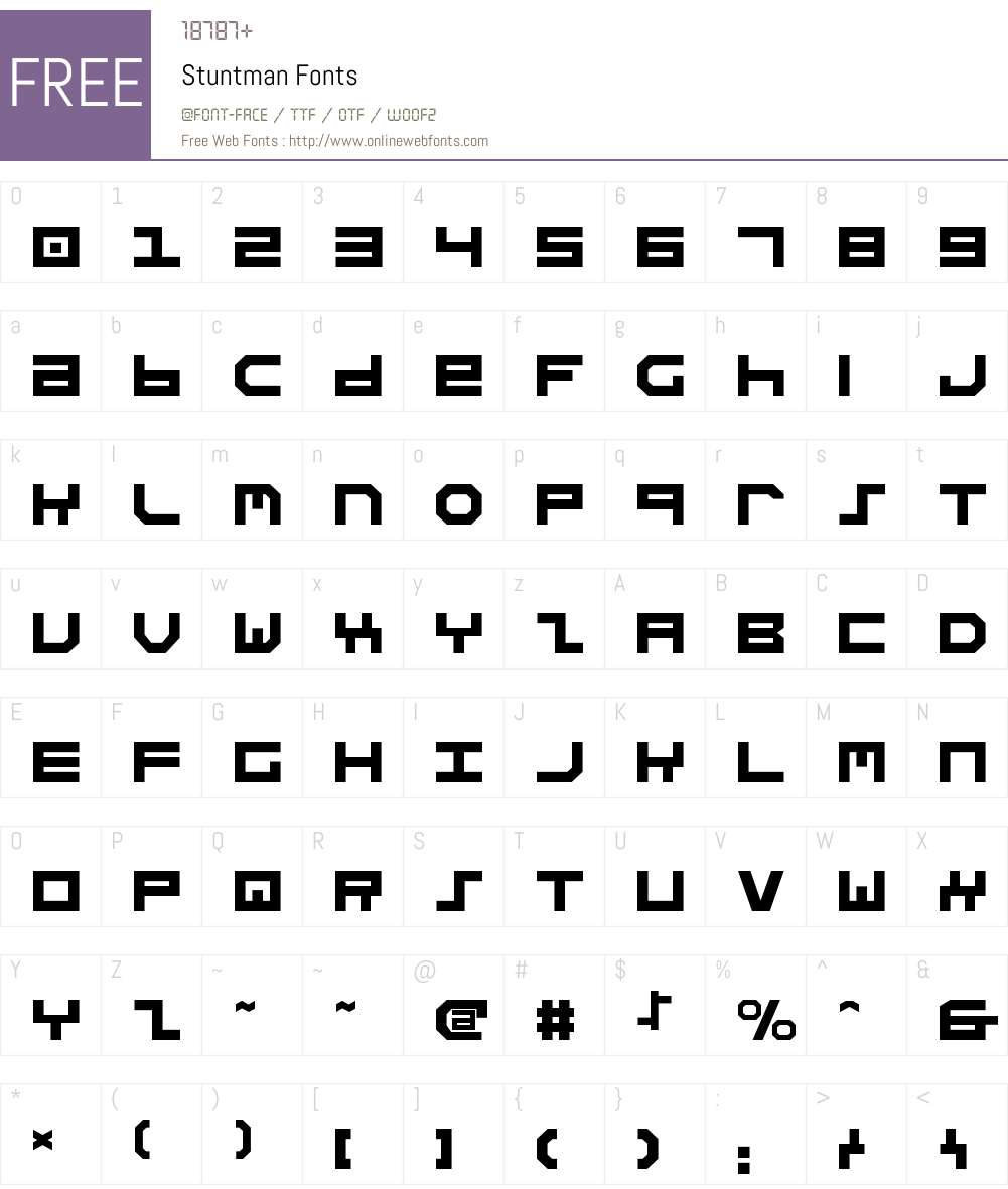 Stuntman Font Screenshots