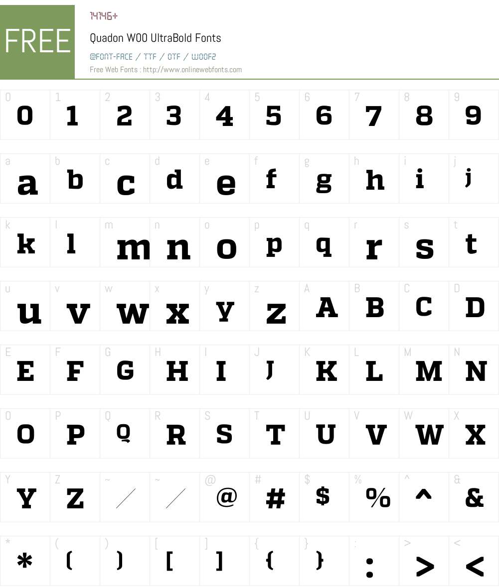 QuadonW00-UltraBold Font Screenshots