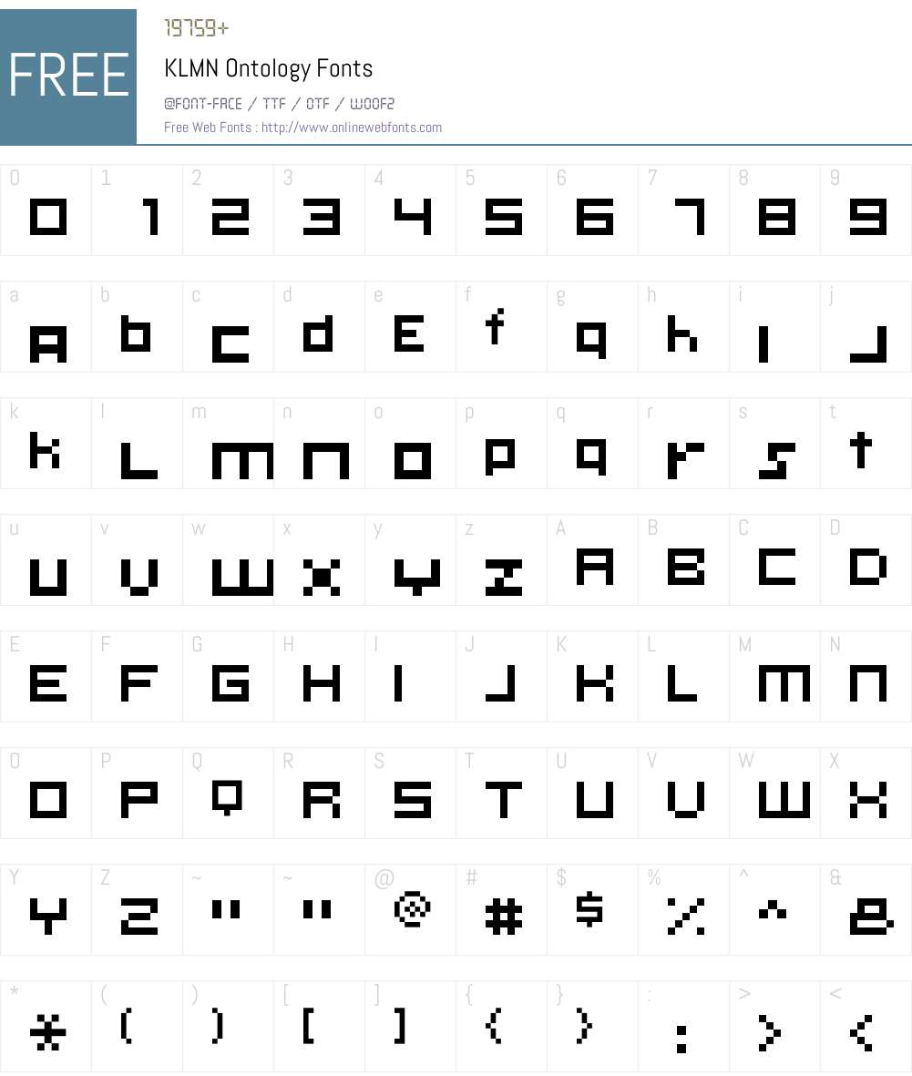 KLMN Ontology Font Screenshots
