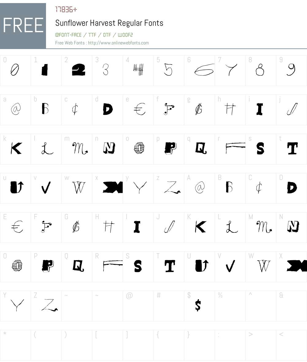 Sunflower Harvest Font Screenshots